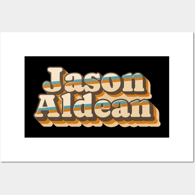 Jason Aldean  - vintage retro type Wall Art by Crocodile Store